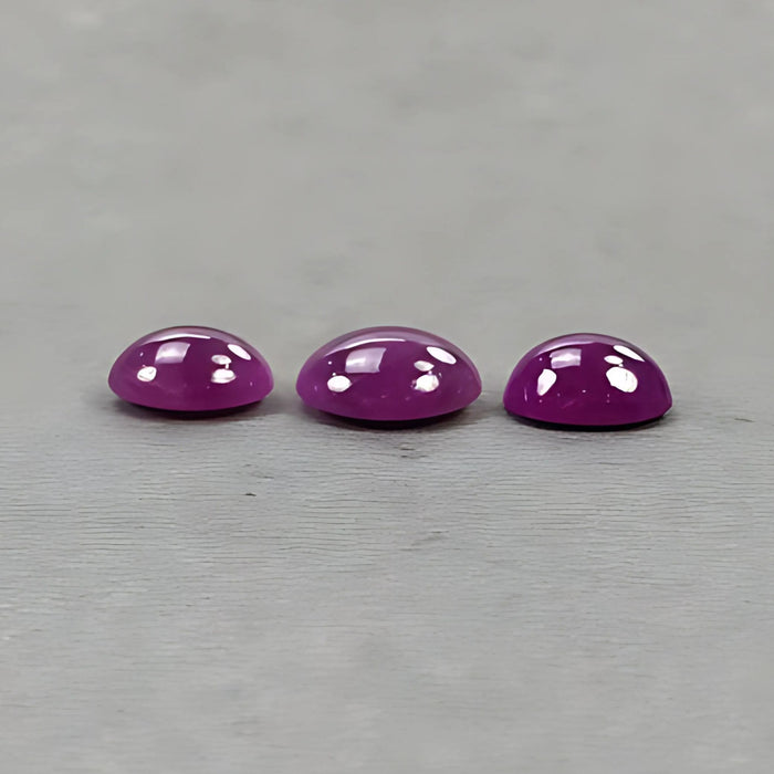15.15cts Ruby Gemstone Natural Untreated Cabochon Oval Shape 3pcs