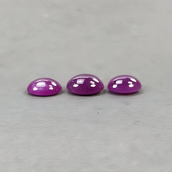 19.10cts Ruby Gemstone Natural Untreated Cabochon Oval Shape 3pcs