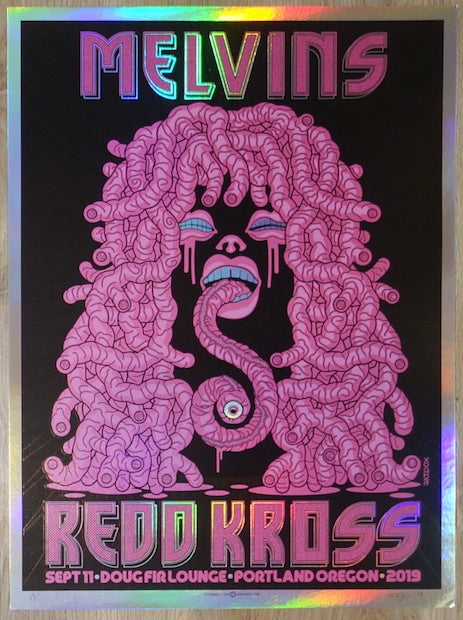 2019 The Melvins - Portland Foil Variant Concert Poster by Guy Burwell