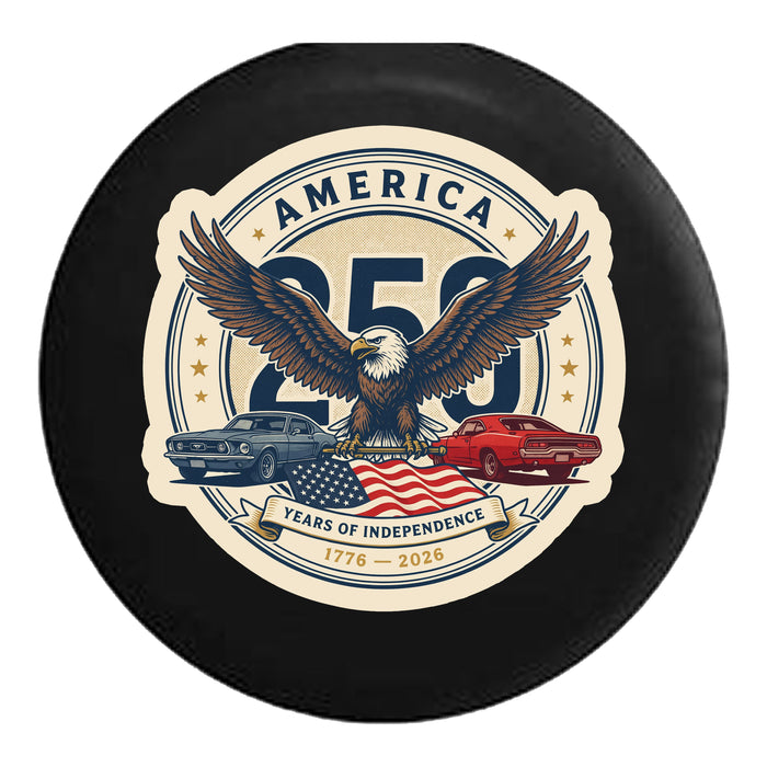 250th USA Anniversary American Flag 4th of July - Spare Tire Cover - TireCoverPro