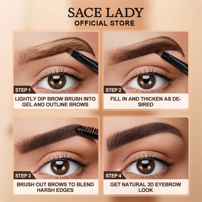 Sace Lady 3D Eyebrow Gel Tutorial: 4 Steps to Natural 3D Brows with Gel and Brush