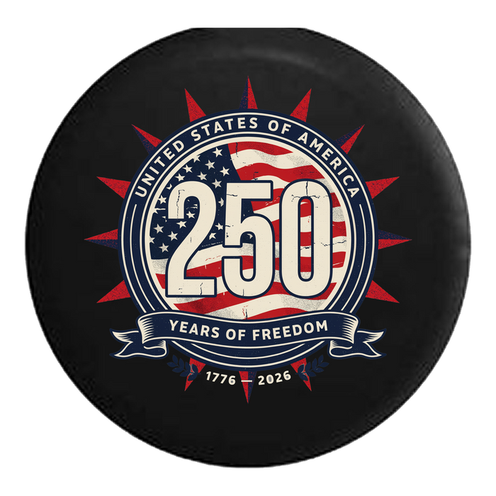 4th of July AMERICA USA FLAG 250 - Spare Tire Cover - TireCoverPro