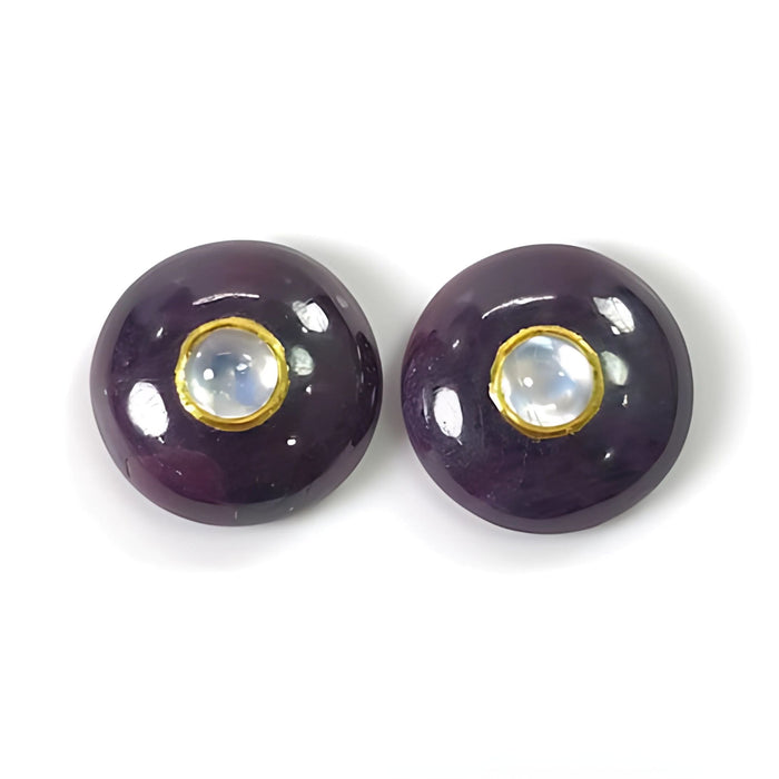 ruby round shape cabochon