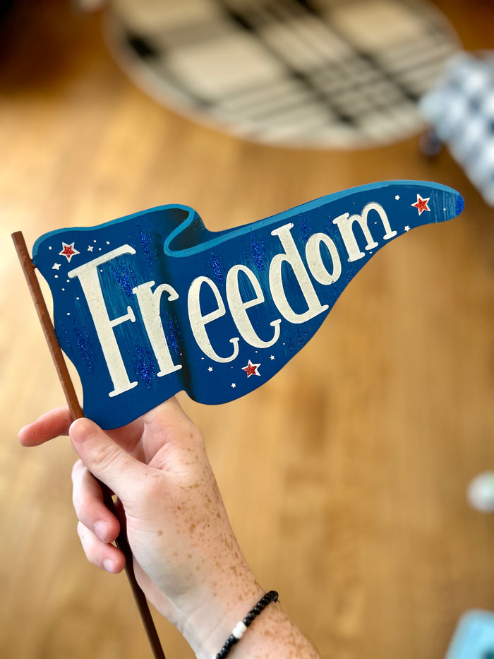 Americana: Freedom & USA Pennant Metal Flag Stakes