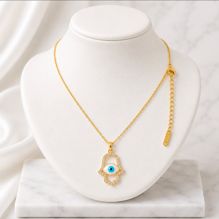 Abigail Necklace - Hamsa Gold Necklace - Zoha Los Angeles