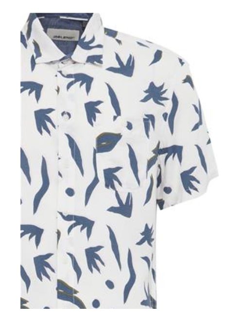 Abstract Birds & Leaves Short Sleeve - White