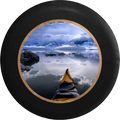 Alaska Sea Kayak in the Ocean Peaceful Serenity Jeep Camper Spare Tire Cover BLACK-CUSTOM SIZE/COLOR/INK- R298 - TireCoverPro