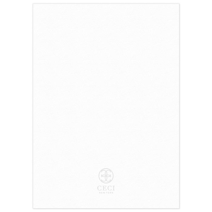 the blank white paper back of a save the date