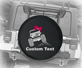 American Flag Offroad Girl Pink- Personalized Spare Tire Cover