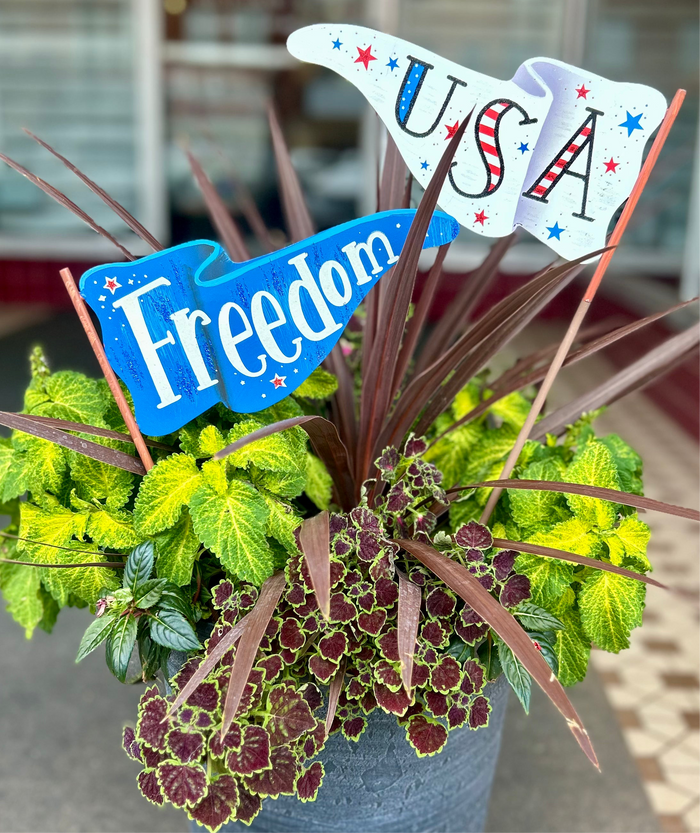 Americana: Freedom & USA Pennant Metal Flag Stakes