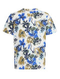 Artistic Floral Graphic T-Shirt - Blue