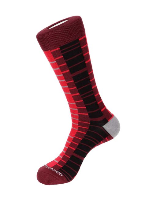 Audio Blocks Red Crew Sock