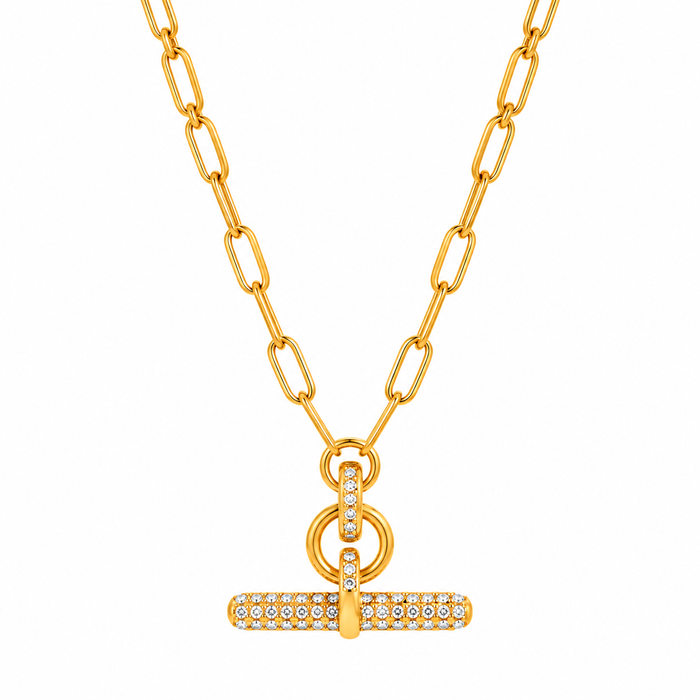 Aurelia Knot Necklace | 18K Gold Crystal | Zoha Los Angeles