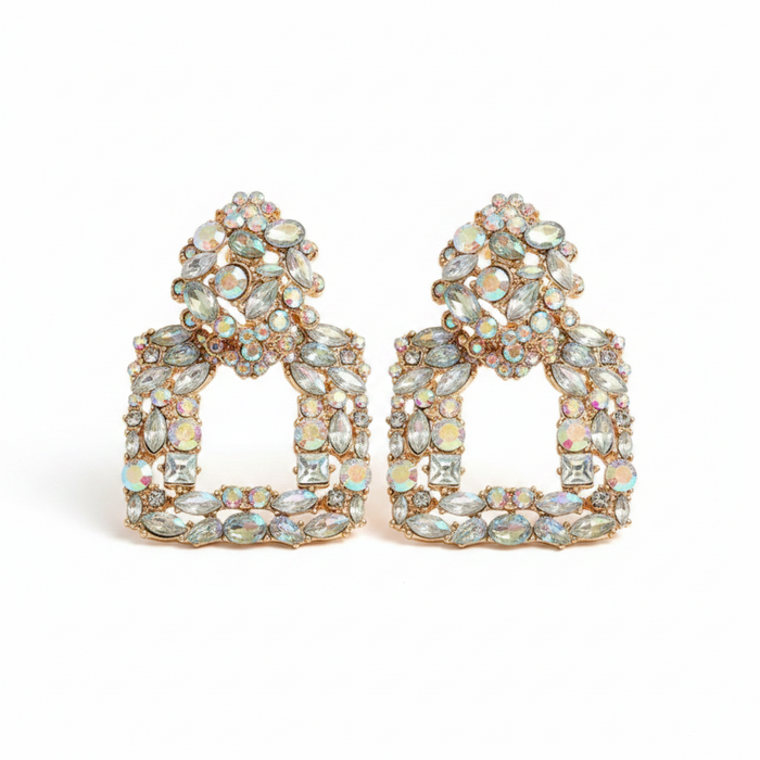 aurora borealis triangle drop earrings