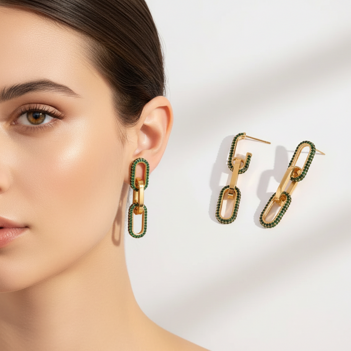 Ava luxury drop earrings 18k gold plated