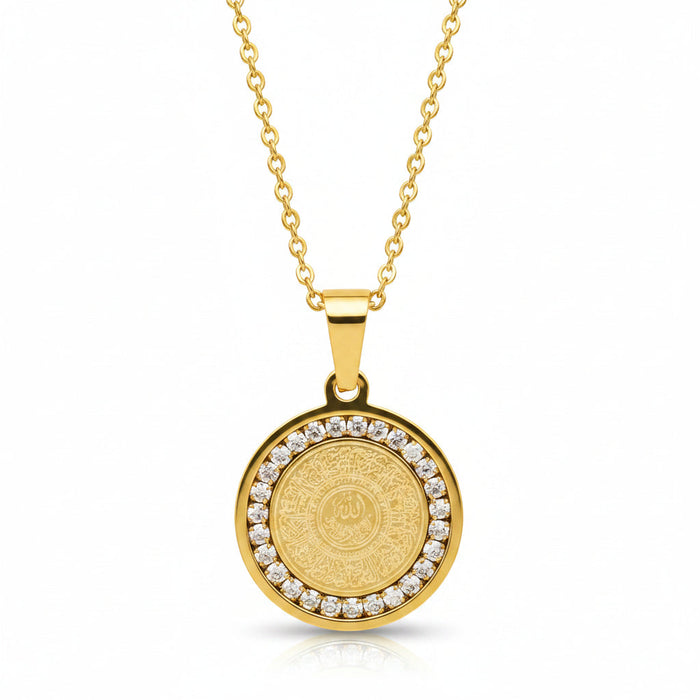 Ayatul Kursi Zircon Necklace - Gold - Zoha Los Angeles