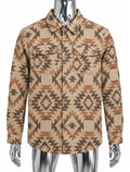 Aztec Pattern Overshirt - Brown/Tan