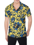 Azure Bloomscape Button Up Short