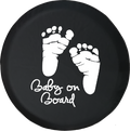 Baby on Board Foot Prints Offroad Jeep RV Camper Spare Tire Cover J328 - TireCoverPro
