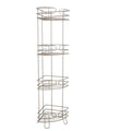 Bath Bliss Park Avenue 4 Tier Corner Spa Tower Freestanding Shelves in Satin Steel