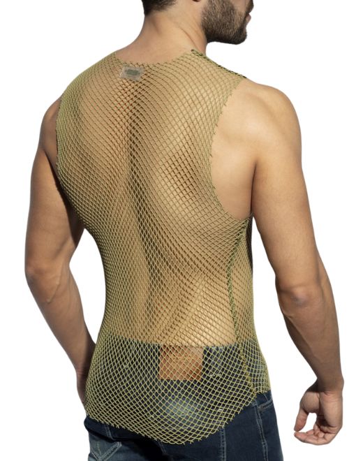 Beachy Net Tank - Khaki