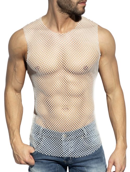 Beachy Net Tank - White