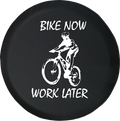 Bike Now Work Later Mountain Road Downhill Offroad Racing Offroad Jeep RV Camper Spare Tire Cover S257