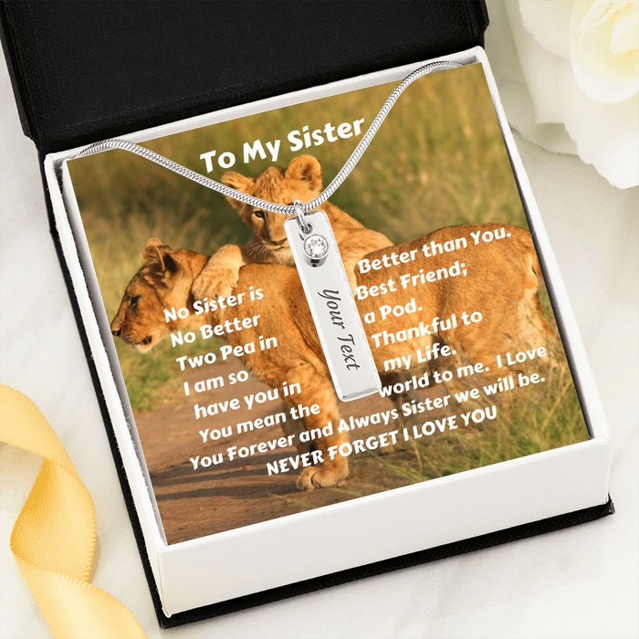 Birthstone Name Necklace:  TO MY SISTER