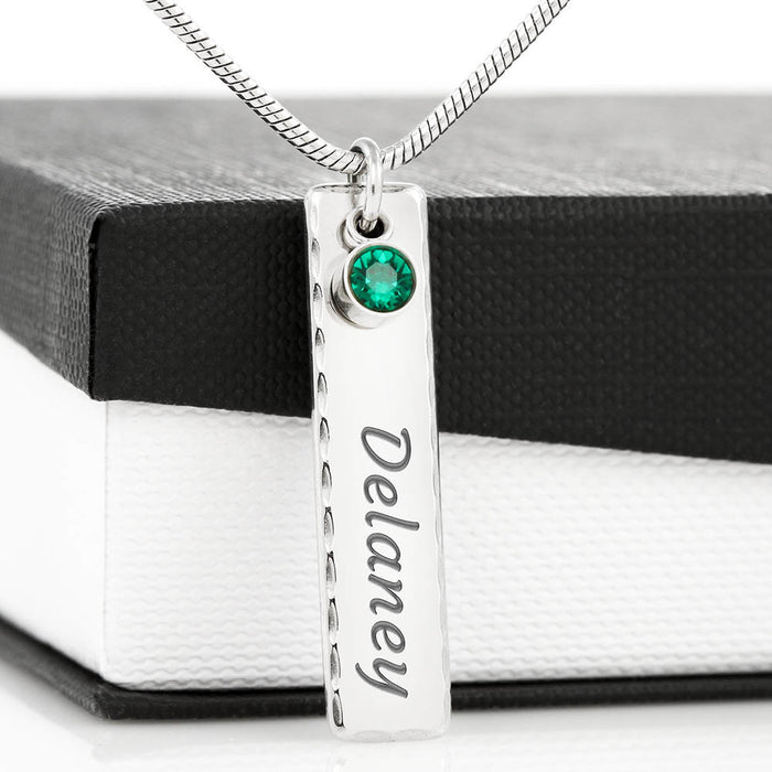 Birthstone Name Necklace:  TO MY SISTER