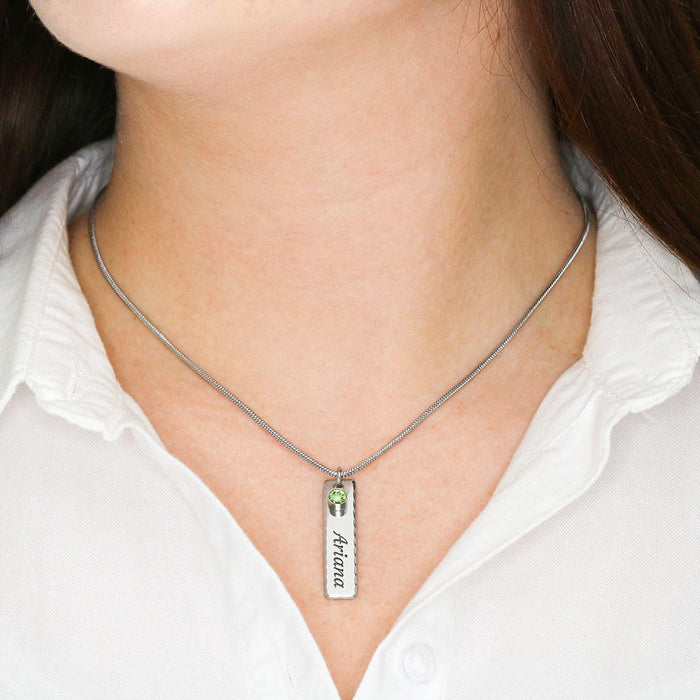 Birthstone Name Necklace:  TO MY SISTER