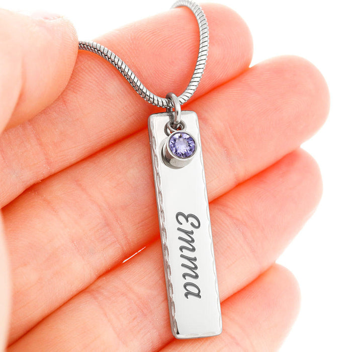 Birthstone Name Necklace:  TO MY SISTER
