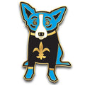 Black & Gold Blue Dog Lapel Pin