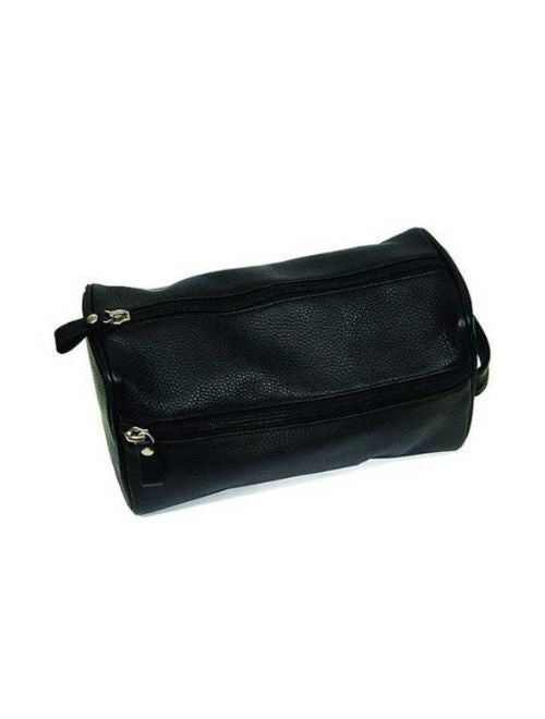 Black Leather Toiletry Bag