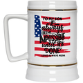 Black White W/ Flag 22oz. Beer Stein Mug