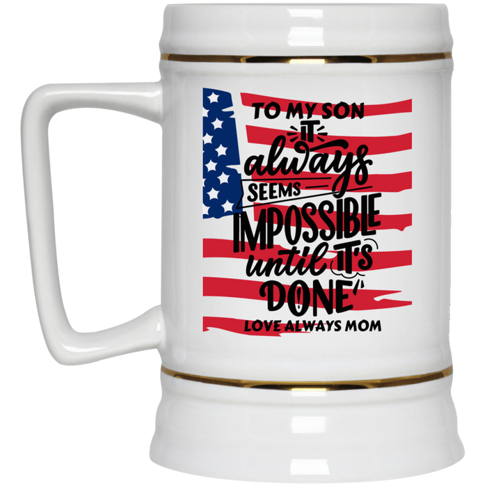 Black White W/ Flag 22oz. Beer Stein Mug