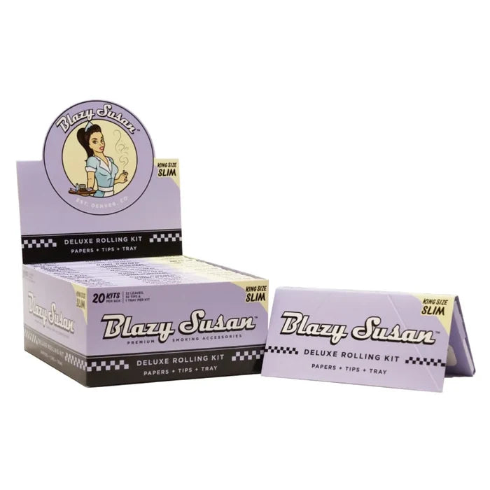 Blazy Susan - Purple King Size Deluxe Rolling Paper Kit | Full Box