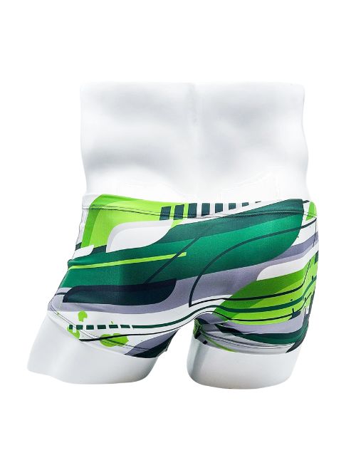 Box Cut Swim Trunk - Green Flash