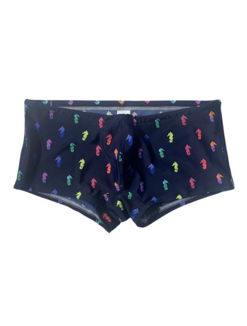 Box Cut Swim Trunk - Rainbow Seahorses