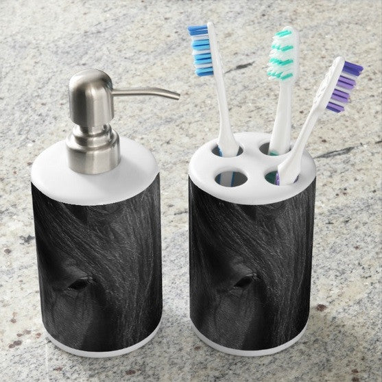 Burgundy in Black Bathroom Set
