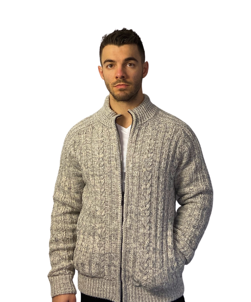 Cable Knit Zip Up