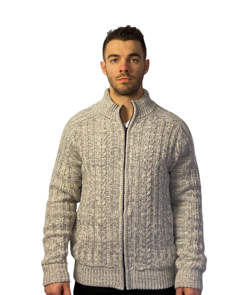 Cable Knit Zip Up