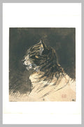 Cat head by Eugène Delacroix Reproduction Painting by Blue Surf Art