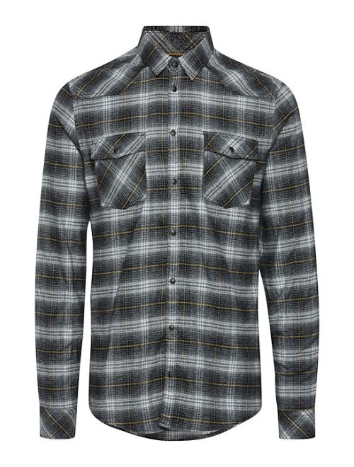 Check Long Sleeve Button Up - Amber Gold
