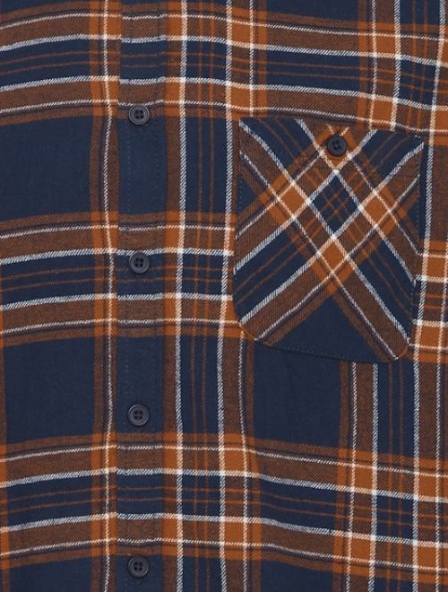 Checked Long Sleeve Button Up - Orange/Blue