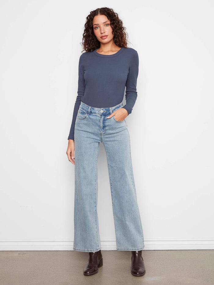 Chloe Wide Leg Jeans - Light Blue