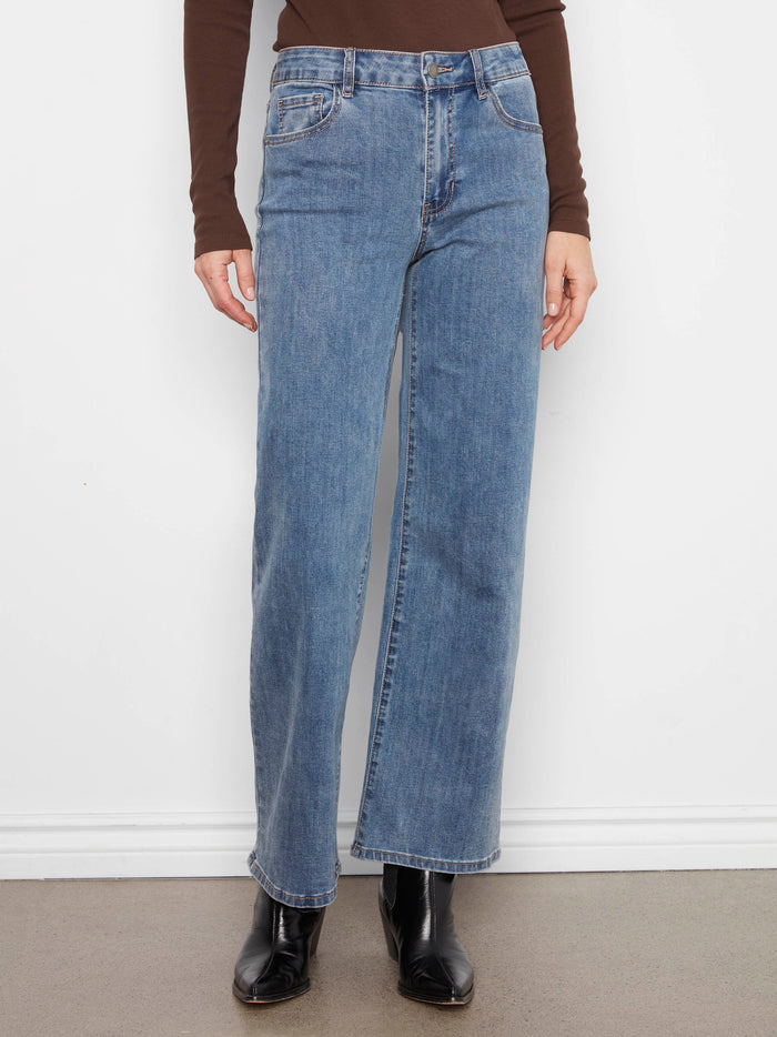 Chloe Wide Leg Jeans - Medium Blue