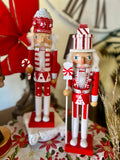 Christmas Nutcrackers Red & White Candy Accents Set of 2