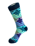 Circle Stripe Crew Socks - Blue Purple