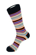 Coastal Stripe Crew Sock - Orange