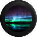 Colorful Night Sky Reflection in Lake RV Camper Spare Tire Cover-BLACK-CUSTOM SIZE/COLOR/INK - TireCoverPro